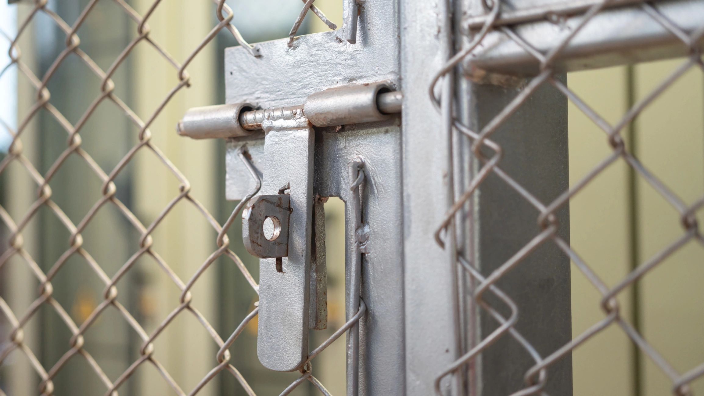 Chain link gate latch and bolt hardware