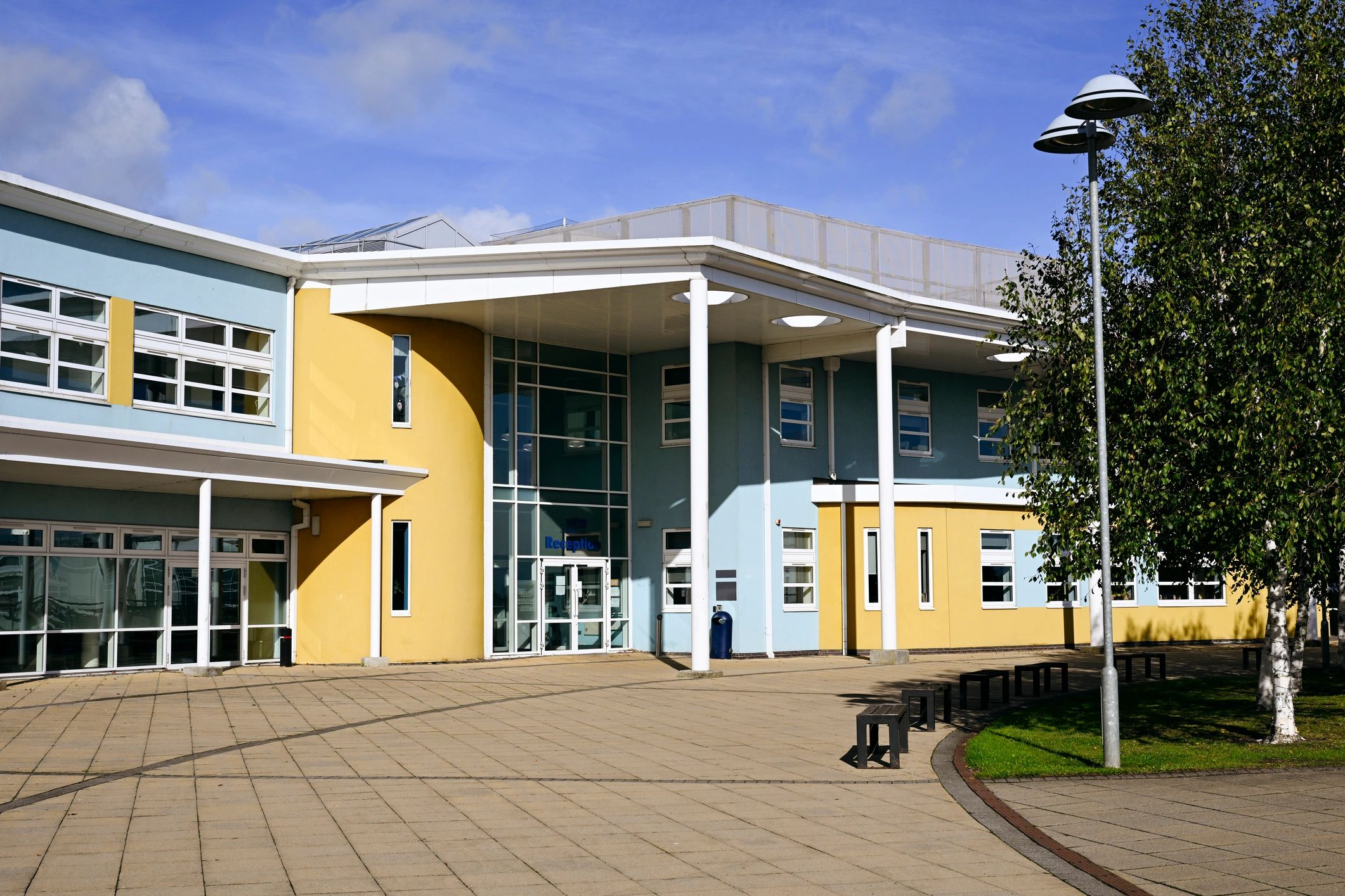 Commercial sliding gate at a secured facility entrance