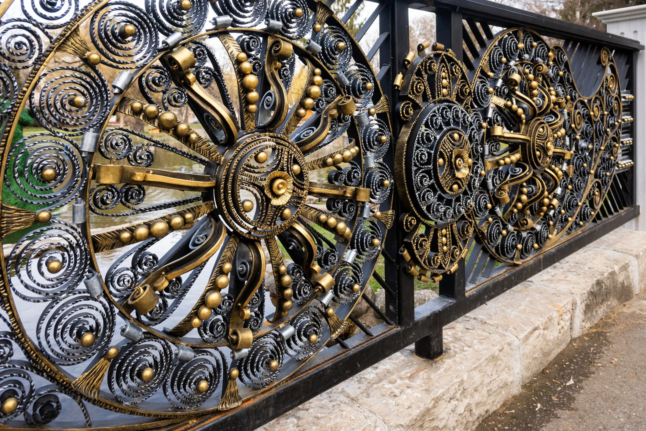 Ornate iron fence detail